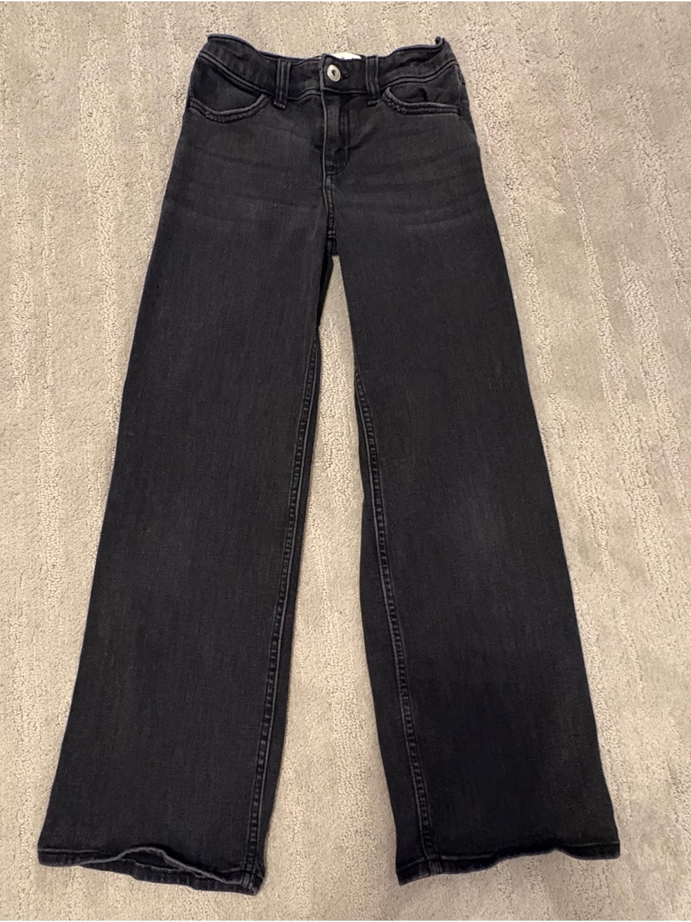 abercrombie girls Black Wide-Leg Jeans